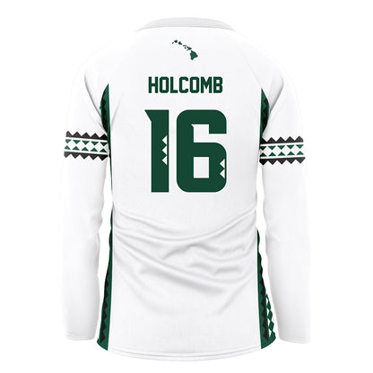 Hawaii - NCAA Women's Volleyball : Cameron Holcomb - White Volleyball Jersey-1