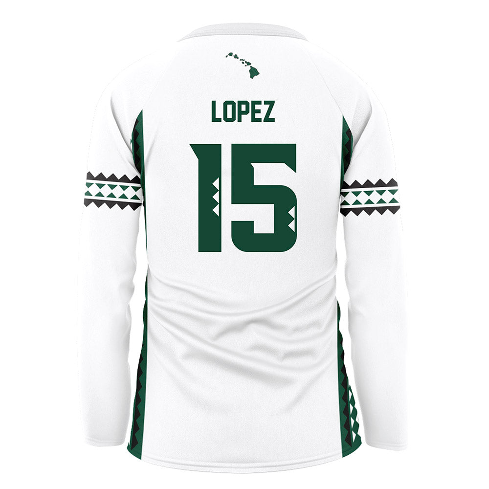 Hawaii - NCAA Women's Volleyball : Leilani Lopez - White Volleyball Jersey-1