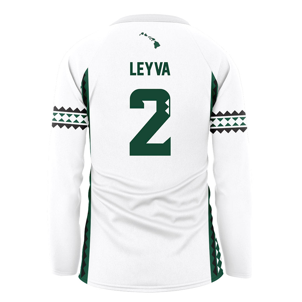 Hawaii - NCAA Women's Volleyball : Victoria Leyva - White Volleyball Jersey-1