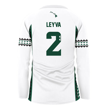 Hawaii - NCAA Women's Volleyball : Victoria Leyva - White Volleyball Jersey-1