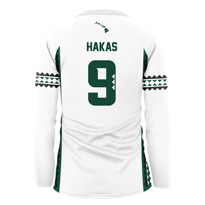 Hawaii - NCAA Women's Volleyball : Tali Hakas - White Volleyball Jersey-1