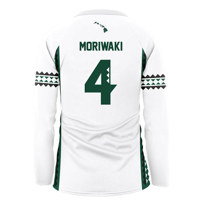 Hawaii - NCAA Women's Volleyball : Kahea Moriwaki - White Volleyball Jersey-1