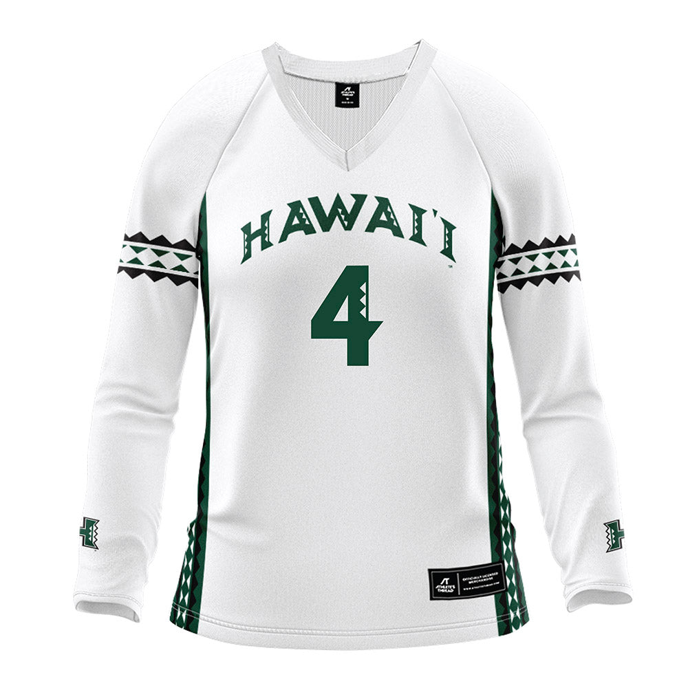 Hawaii - NCAA Women's Volleyball : Kahea Moriwaki - White Volleyball Jersey-0
