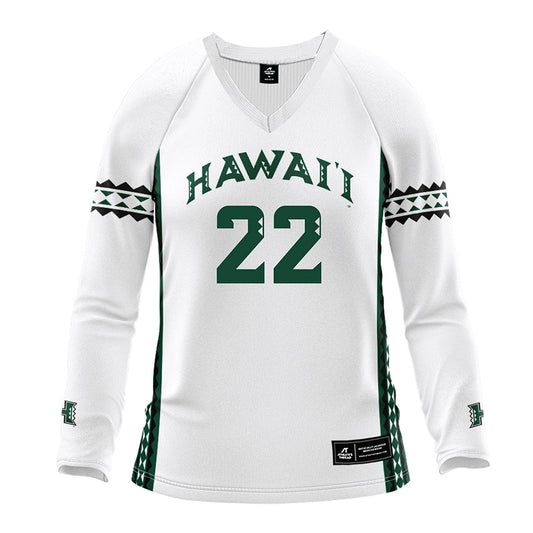 Hawaii - NCAA Women's Volleyball : Panna Ratkai - White Volleyball Jersey-0