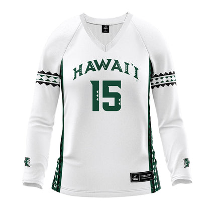 Hawaii - NCAA Women's Volleyball : Leilani Lopez - White Volleyball Jersey-0