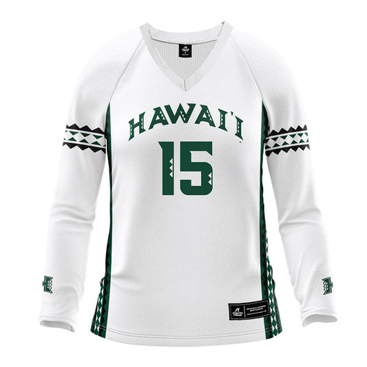 Hawaii - NCAA Women's Volleyball : Leilani Lopez - White Volleyball Jersey-0