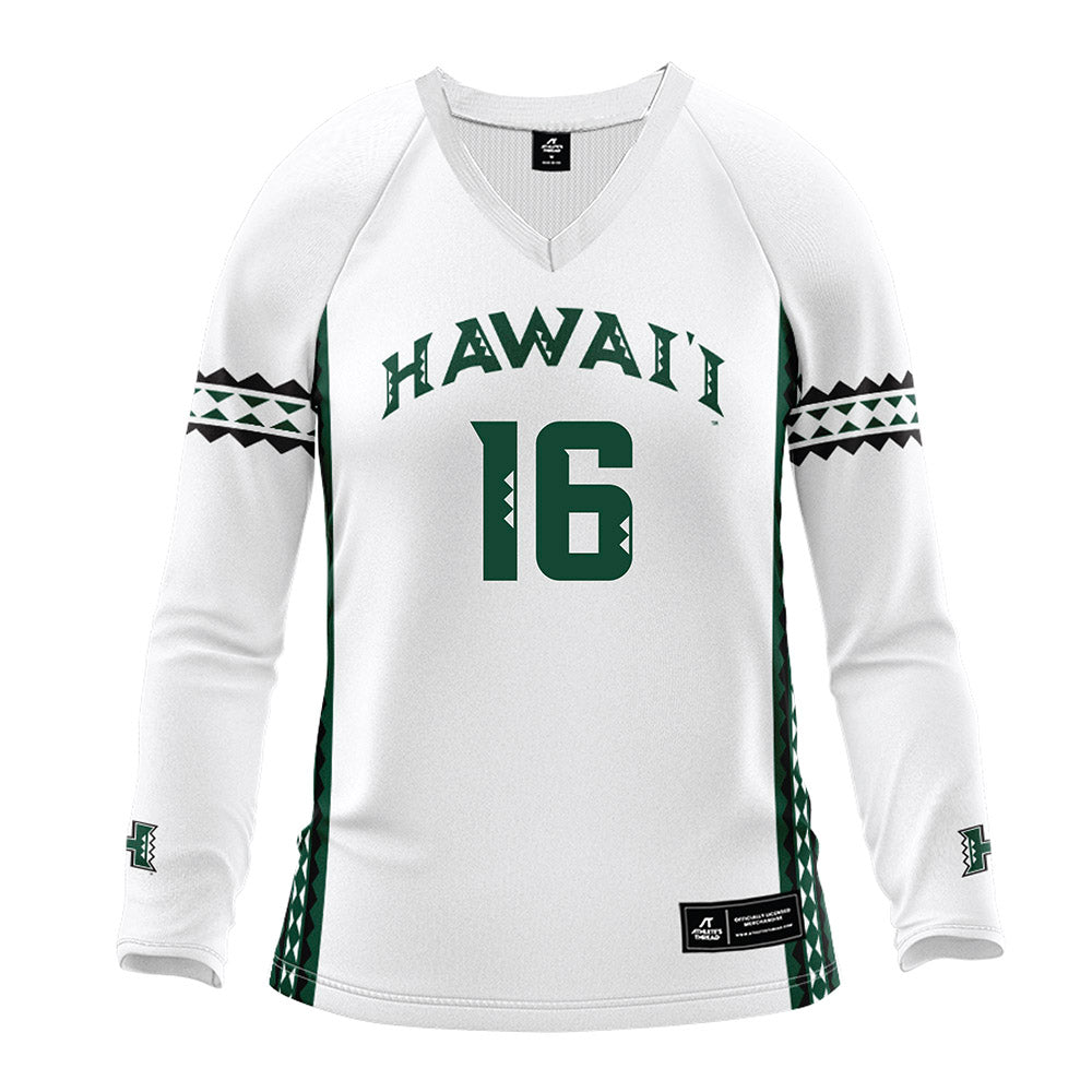 Hawaii - NCAA Women's Volleyball : Cameron Holcomb - White Volleyball Jersey-0