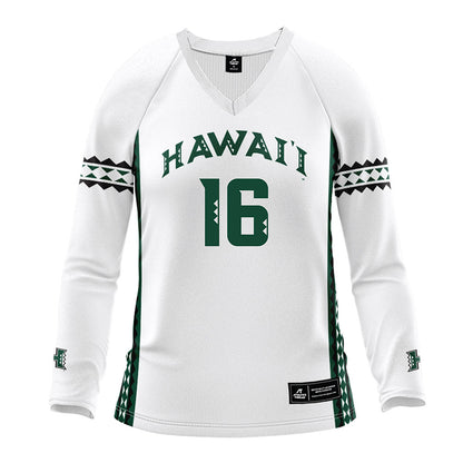 Hawaii - NCAA Women's Volleyball : Cameron Holcomb - White Volleyball Jersey-0