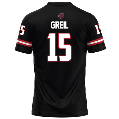 Arkansas State - NCAA Football : Brandon Greil - Black Football Jersey