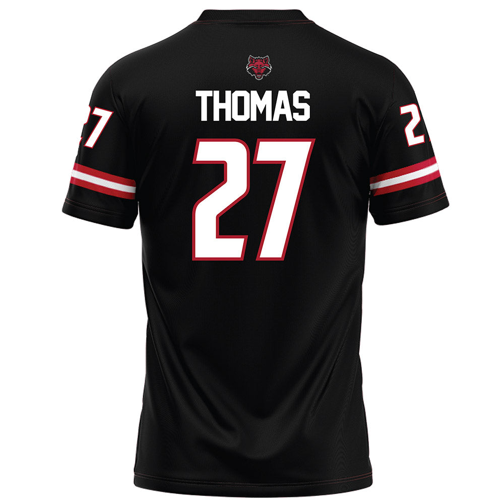 Arkansas State - NCAA Football : AJ Thomas - Black Football Jersey-1