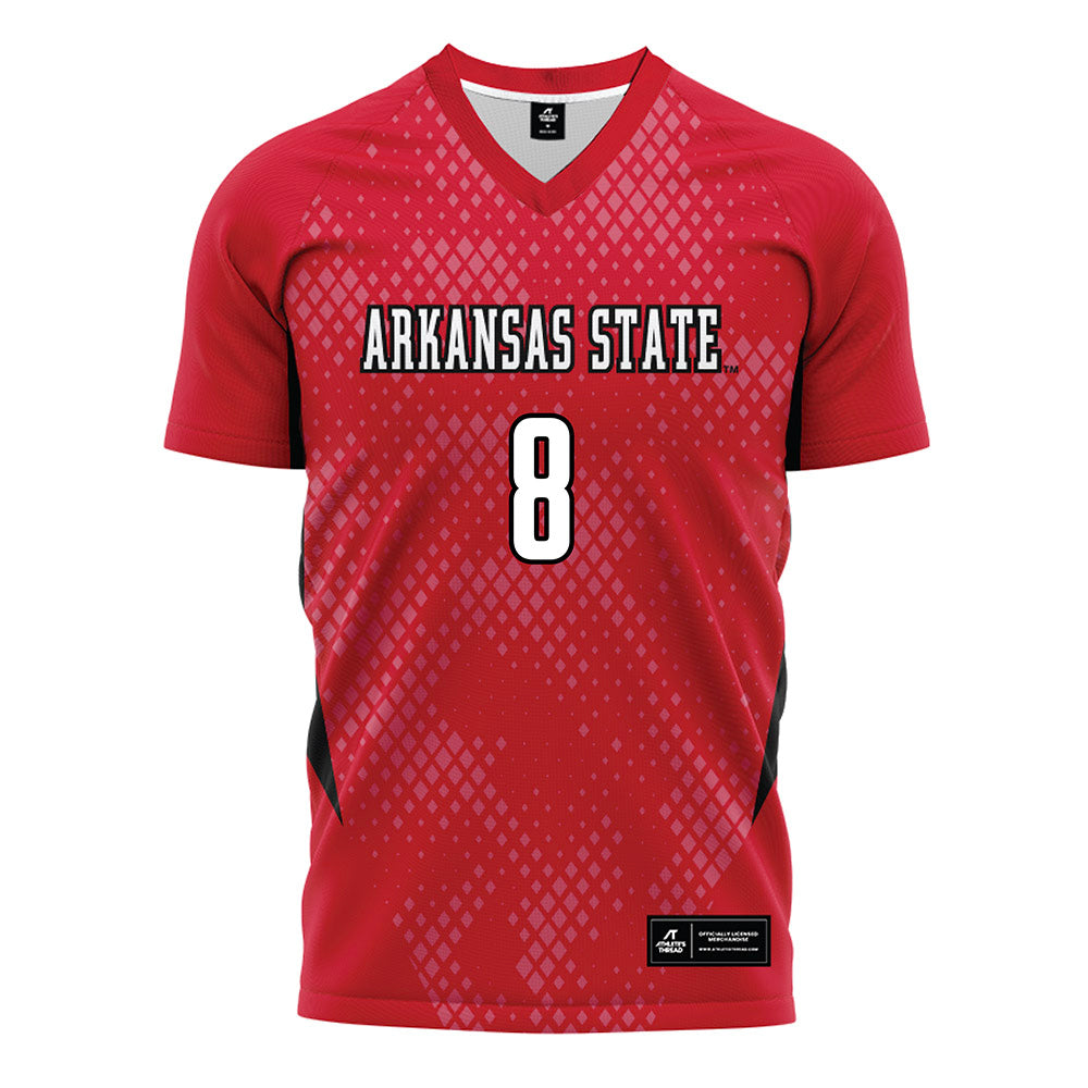 Arkansas State - NCAA Women's Soccer : Maggie Smith - Red Soccer Jersey-0