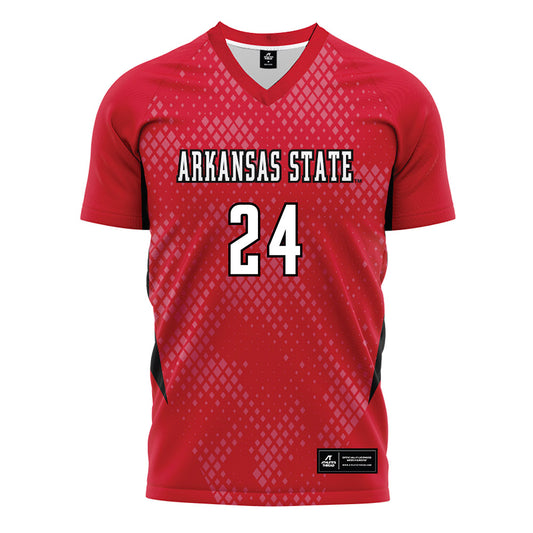 Arkansas State - NCAA Women's Soccer : Omamuzo Edafe - Red Soccer Jersey-0
