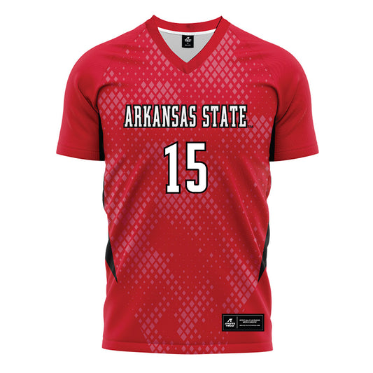 Arkansas State - NCAA Women's Soccer : Sydney Veatch - Red Soccer Jersey-0