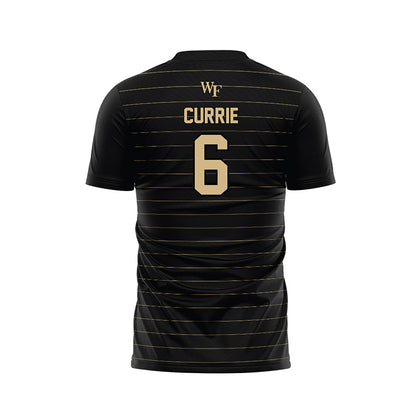 Wake Forest - NCAA Men's Soccer : Lorenze Currie - Black Soccer Jersey-1