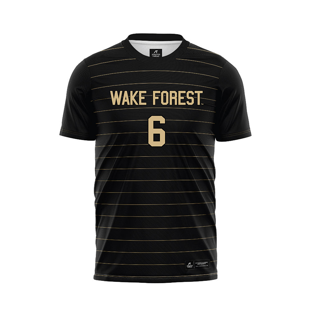 Wake Forest - NCAA Men's Soccer : Lorenze Currie - Black Soccer Jersey-0