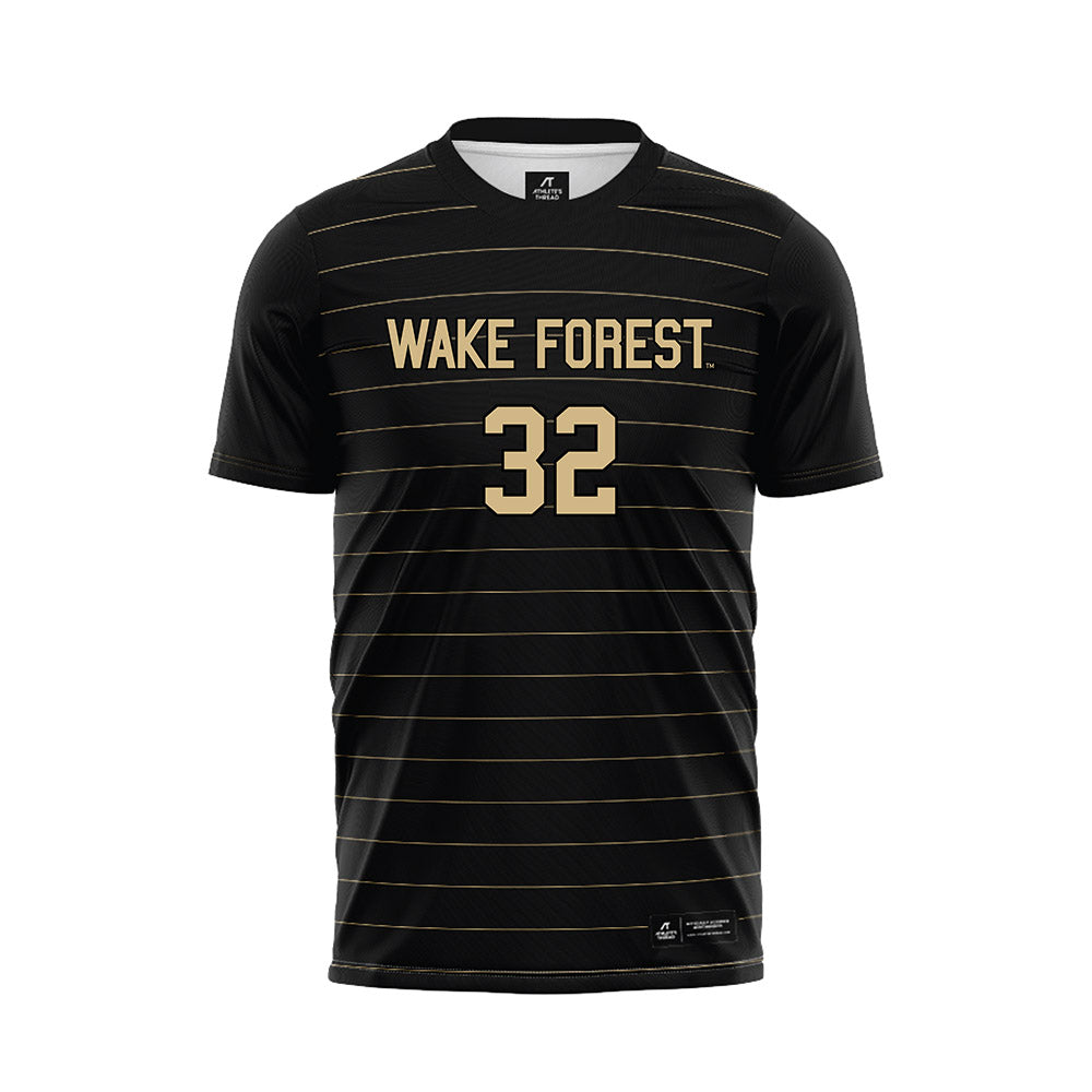 Wake Forest - NCAA Men's Soccer : Tate Lorentz - Black Soccer Jersey-0