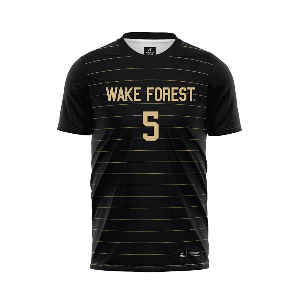 Wake Forest - NCAA Men's Soccer : Daniel Krueger - Black Soccer Jersey-0