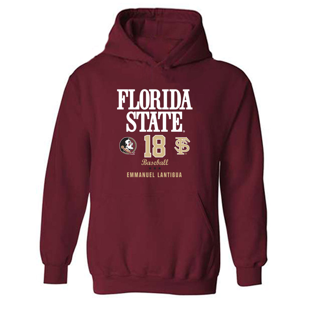 FSU - NCAA Baseball : Emmanuel Lantigua - Fashion Shersey Hooded Sweatshirt-0