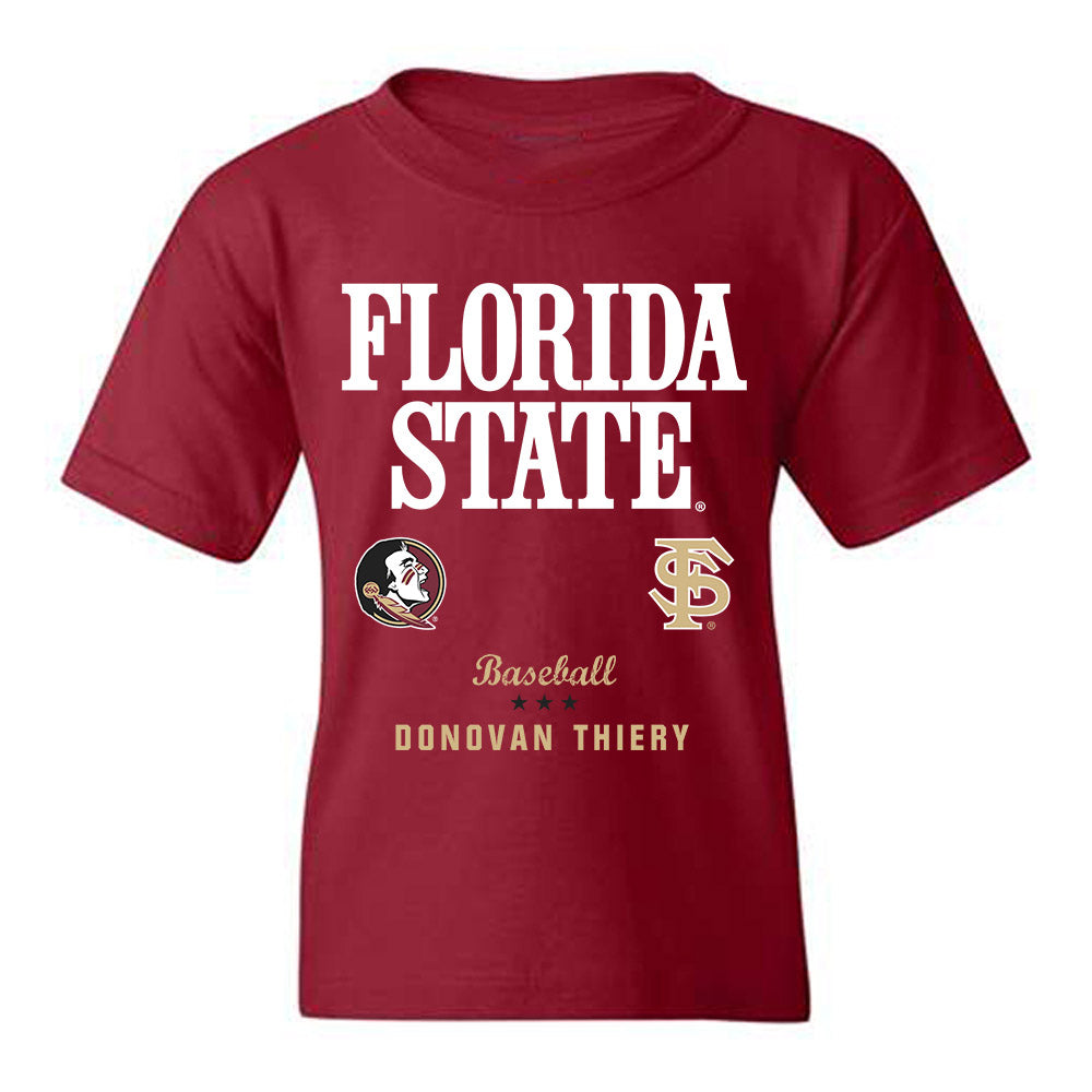 FSU - NCAA Baseball : Donovan Thiery - Fashion Shersey Youth T-Shirt-0