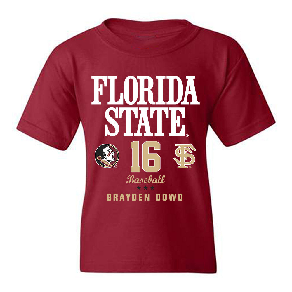 FSU - NCAA Baseball : Brayden Dowd - Fashion Shersey Youth T-Shirt-0