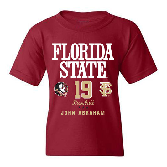 FSU - NCAA Baseball : John Abraham - Fashion Shersey Youth T-Shirt-0