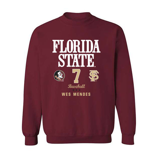 FSU - NCAA Baseball : Wes Mendes - Fashion Shersey Crewneck Sweatshirt-0
