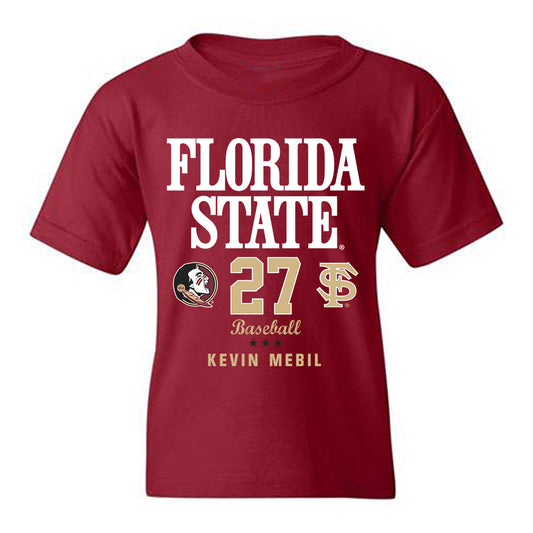 FSU - NCAA Baseball : Kevin Mebil - Fashion Shersey Youth T-Shirt-0