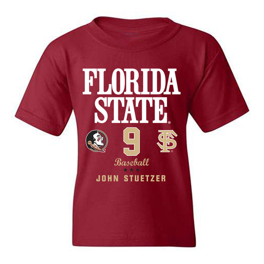 FSU - NCAA Baseball : John Stuetzer - Fashion Shersey Youth T-Shirt-0