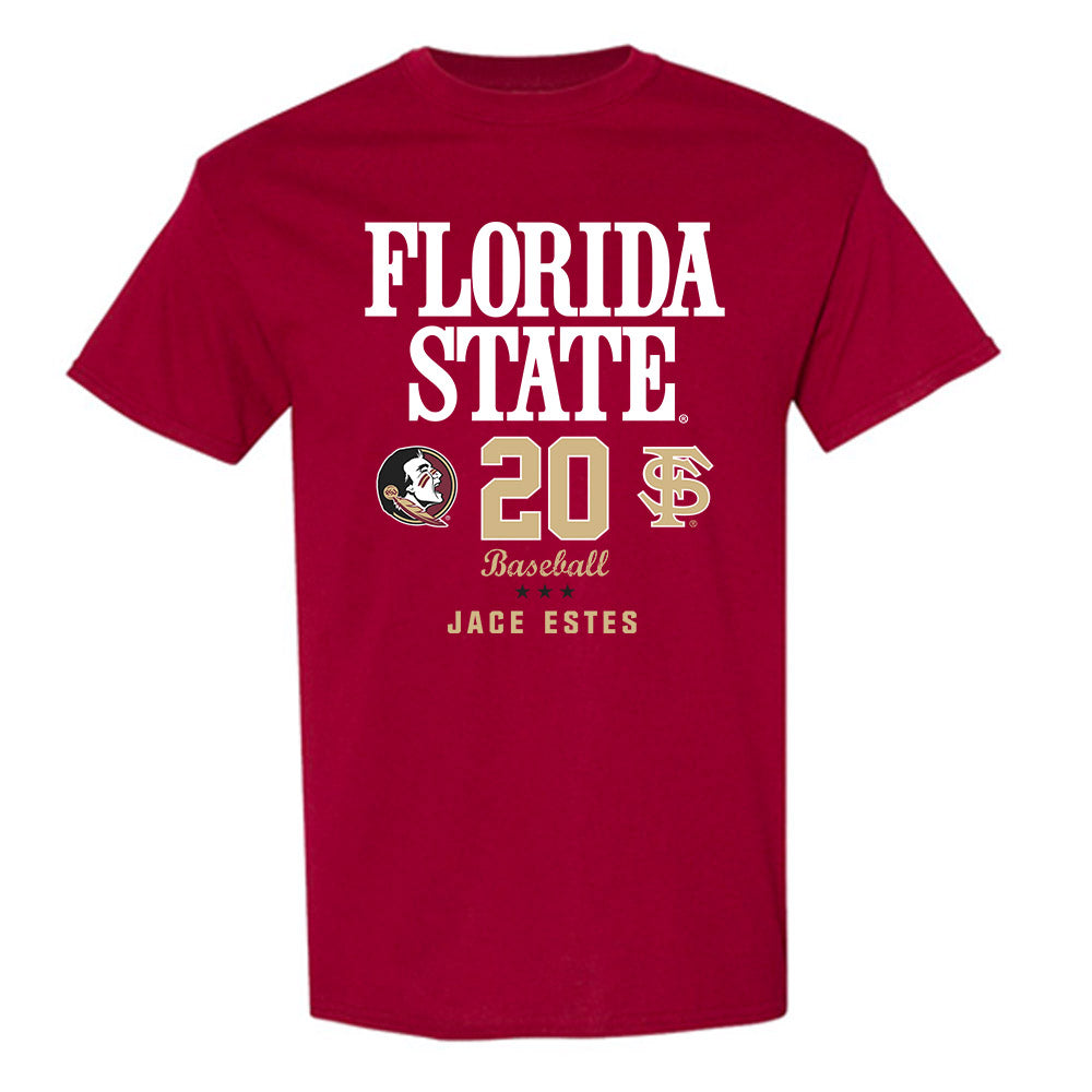 FSU - NCAA Baseball : Jace Estes - Fashion Shersey T-Shirt-0