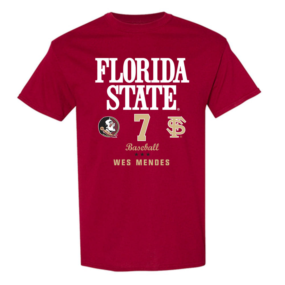 FSU - NCAA Baseball : Wes Mendes - Fashion Shersey T-Shirt-0
