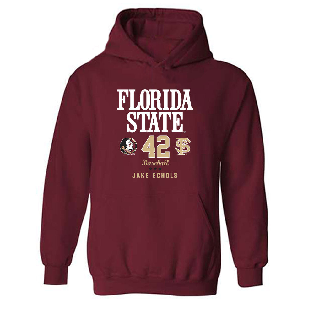 FSU - NCAA Baseball : Jake Echols - Fashion Shersey Hooded Sweatshirt-0