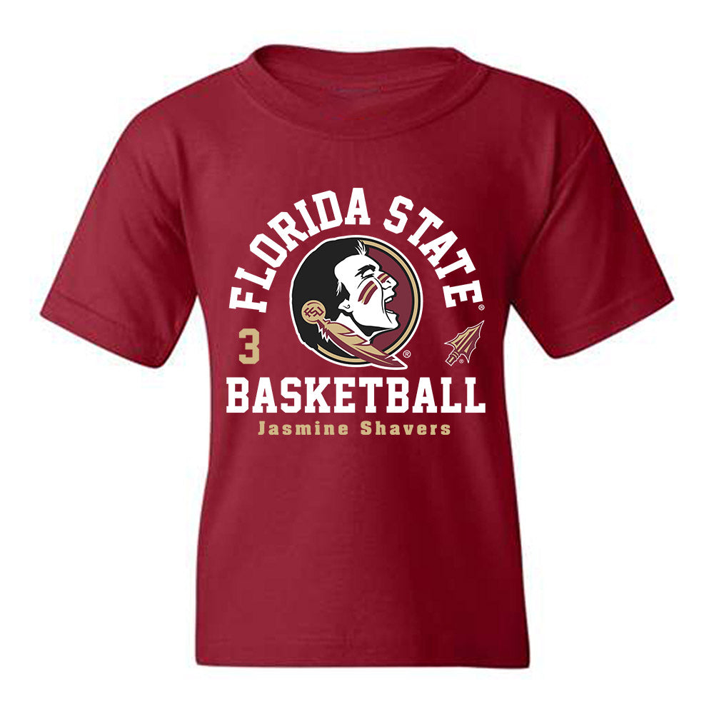 FSU - NCAA Women's Basketball : Jasmine Shavers - Fashion Shersey Youth T-Shirt-0