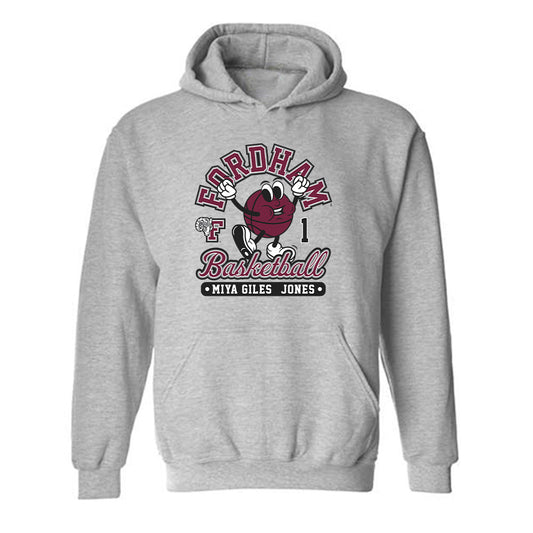 Fordham - NCAA Women's Basketball : Miya Giles - Jones - Fashion Shersey Hooded Sweatshirt-0