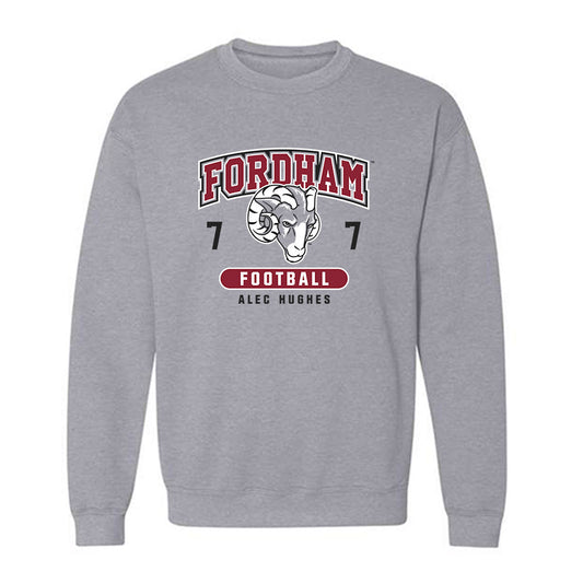 Fordham - NCAA Football : Alec Hughes - Fashion Shersey Crewneck Sweatshirt-0