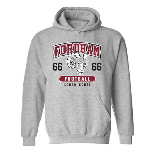 Fordham - NCAA Football : Logan Scott - Fashion Shersey Hooded Sweatshirt-0