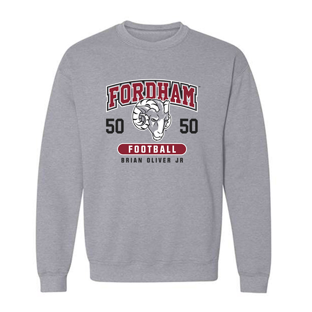 Fordham - NCAA Football : Brian Oliver Jr - Fashion Shersey Crewneck Sweatshirt-0