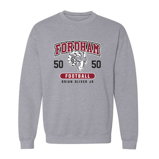Fordham - NCAA Football : Brian Oliver Jr - Fashion Shersey Crewneck Sweatshirt-0