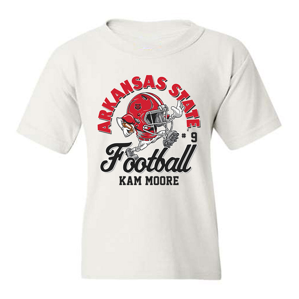 Arkansas State - NCAA Football : Kam Moore - Youth T-Shirt-0