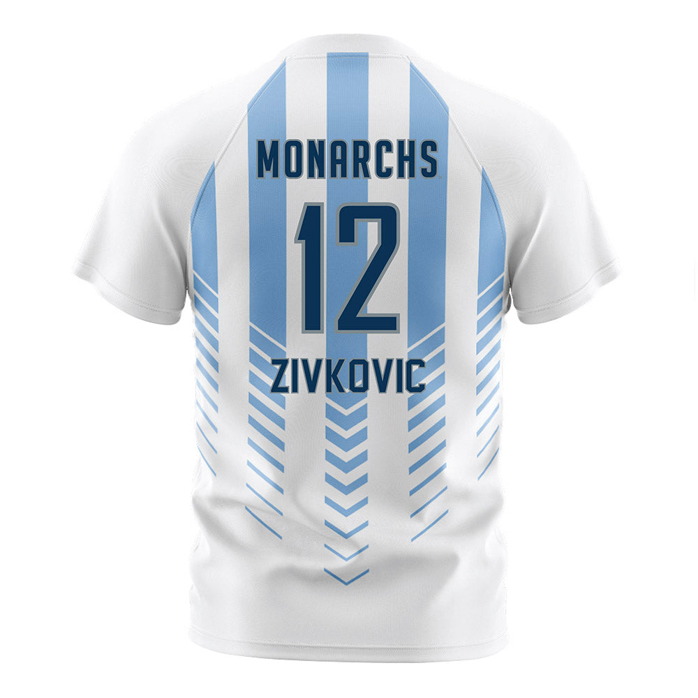 Old Dominion - NCAA Men's Soccer : Mile Zivkovic - White Soccer Jersey-1