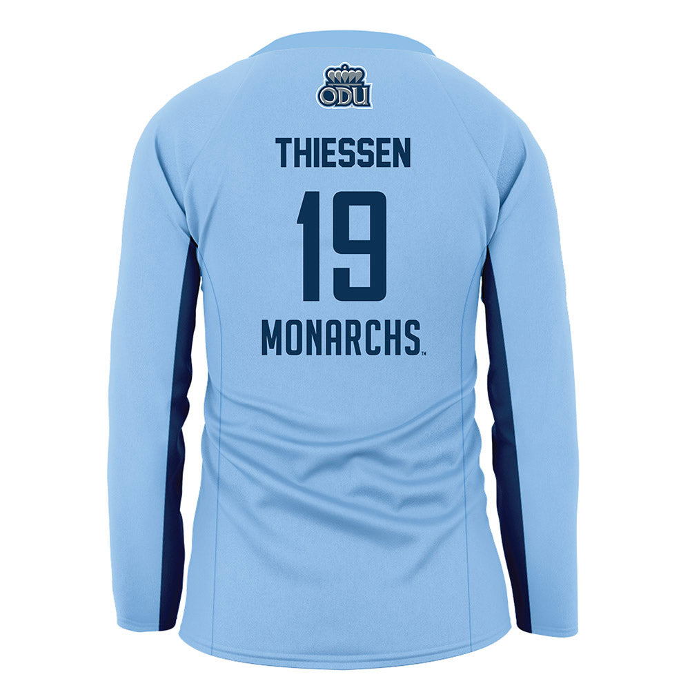 Old Dominion - NCAA Women's Volleyball : Avery Thiessen - Blue Volleyball Jersey-1
