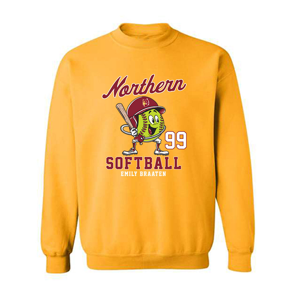 NSU - NCAA Softball : Emily Braaten - Fashion Shersey Crewneck Sweatshirt-0