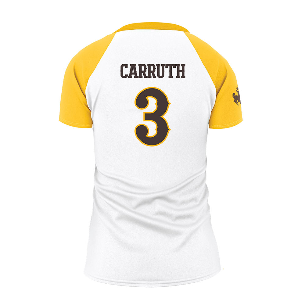 Wyoming - NCAA Women's Volleyball : Peyton Carruth - White Volleyball Jersey-1