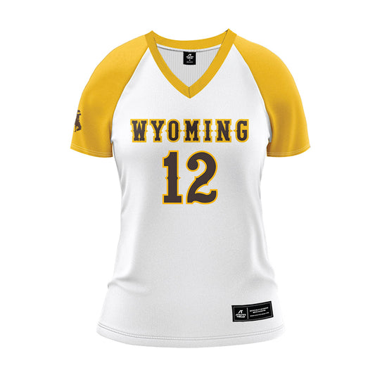 Wyoming - NCAA Women's Volleyball : Addy Thorington - White Volleyball Jersey-0