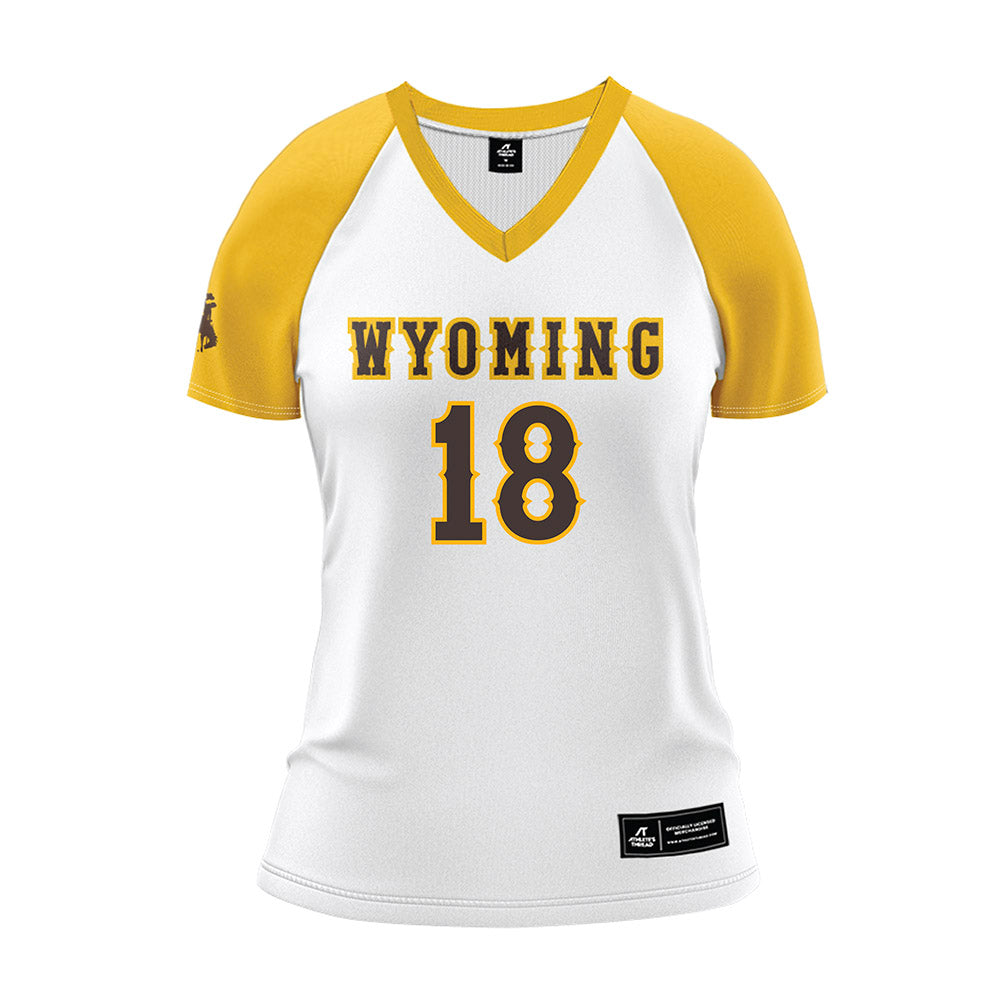 Wyoming - NCAA Women's Volleyball : Claire Wagstaff - White Volleyball Jersey