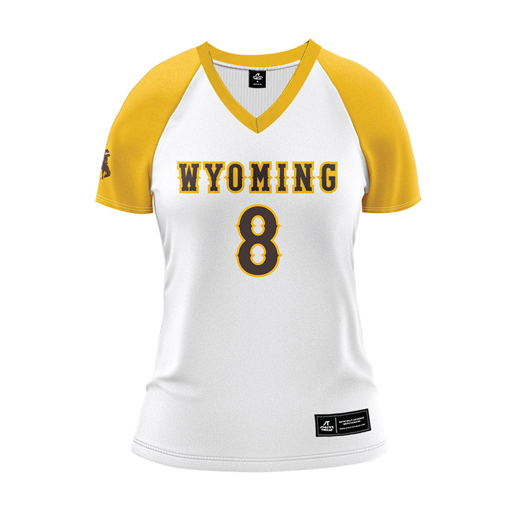 Wyoming - NCAA Women's Volleyball : Abigail Milby - White Volleyball Jersey-0