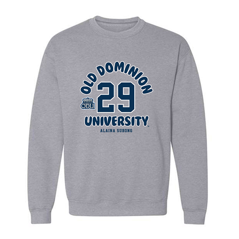 Old Dominion - NCAA Women's Soccer : Alaina Subong - Fashion Shersey Crewneck Sweatshirt-0