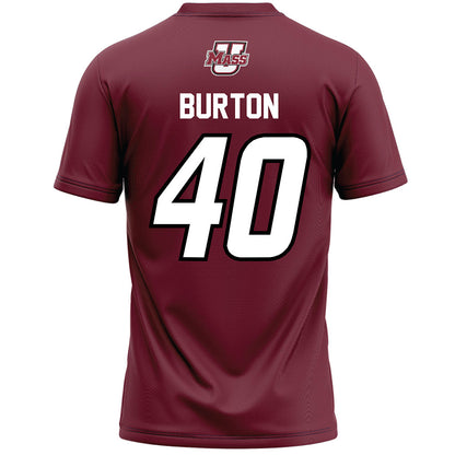 UMass - NCAA Men's Lacrosse : Tyler Burton - Maroon Lacrosse Jersey -1