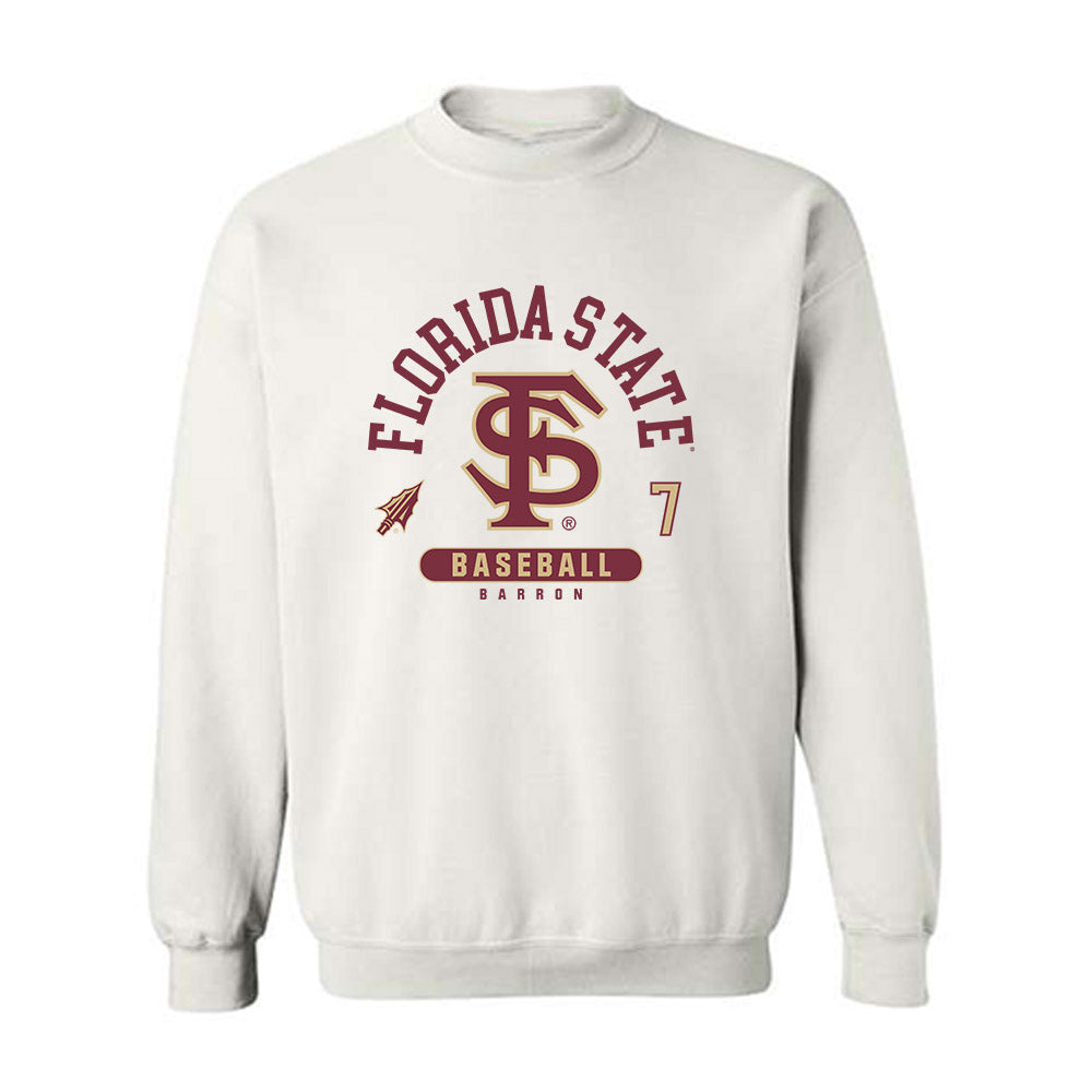 FSU - NCAA Baseball : Nick Barron - Classic Fashion Shersey Crewneck Sweatshirt-0