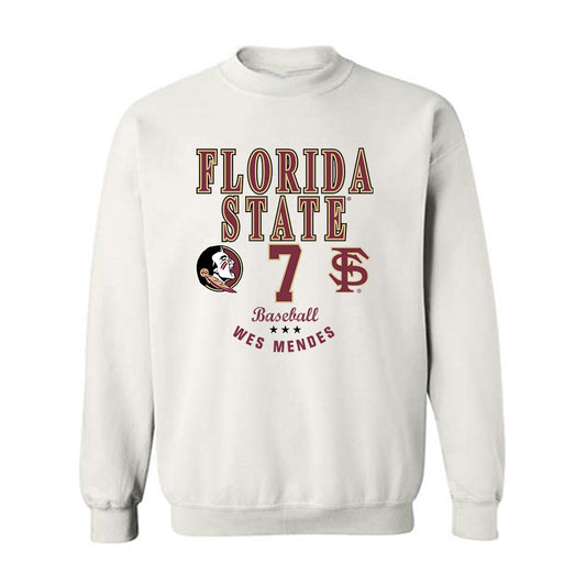 FSU - NCAA Baseball : Wes Mendes - Classic Fashion Shersey Crewneck Sweatshirt-0