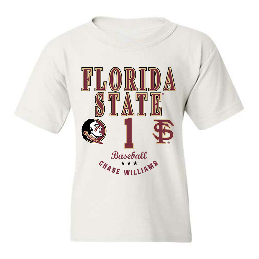 FSU - NCAA Baseball : Chase Williams - Classic Fashion Shersey Youth T-Shirt-0